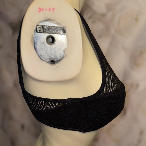 Victorias Secret Black sheer mesh open back Swim Top Sz M - Picture 5 of 8